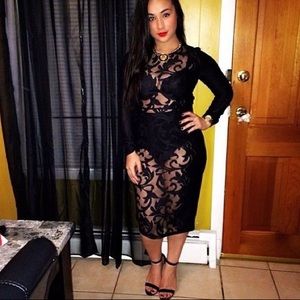 ASOS black lace dress